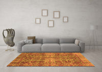 Machine Washable Abstract Orange Modern Rug, wshabs4085org