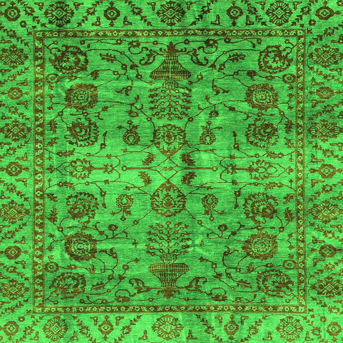 Square Abstract Green Modern Rug, abs4085grn