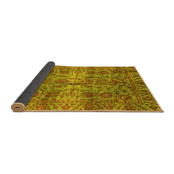 Sideview of Abstract Yellow Modern Rug, abs4085yw