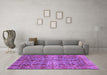 Machine Washable Abstract Purple Modern Area Rugs in a Living Room, wshabs4085pur