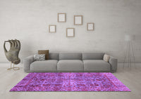 Machine Washable Abstract Purple Modern Rug, wshabs4085pur