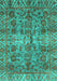 Machine Washable Abstract Turquoise Modern Area Rugs, wshabs4085turq