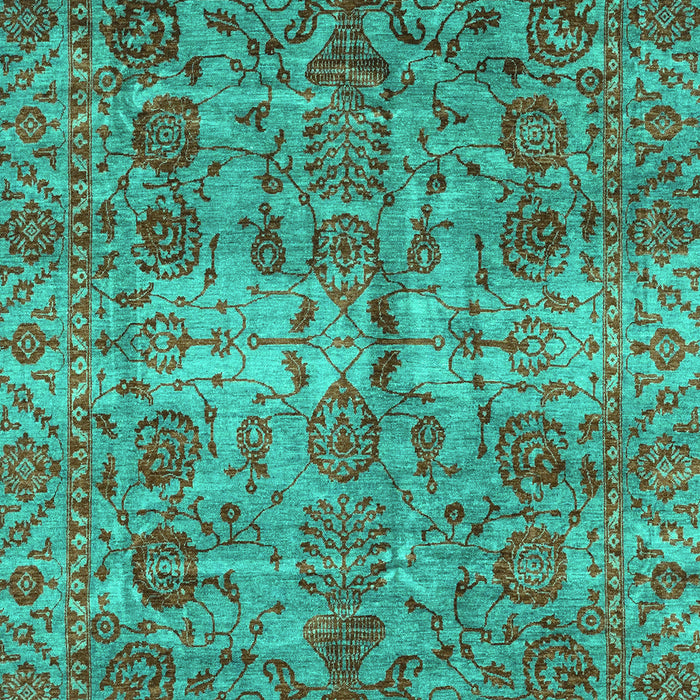 Machine Washable Abstract Turquoise Modern Area Rugs, wshabs4085turq