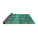 Sideview of Abstract Turquoise Modern Rug, abs4085turq