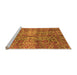 Sideview of Machine Washable Abstract Orange Modern Area Rugs, wshabs4085org