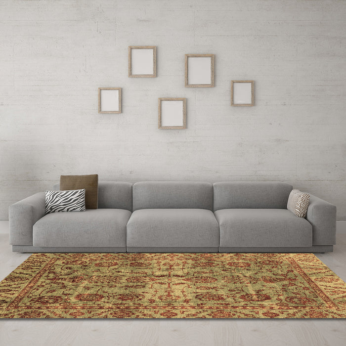 Machine Washable Abstract Brown Modern Rug in a Living Room,, wshabs4085brn
