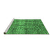 Sideview of Machine Washable Abstract Emerald Green Modern Area Rugs, wshabs4085emgrn