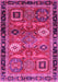 Machine Washable Abstract Pink Modern Rug, wshabs4086pnk