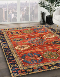 Abstract Red Modern Rug, abs4086