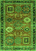 Machine Washable Abstract Green Modern Area Rugs, wshabs4086grn