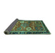 Sideview of Abstract Turquoise Modern Rug, abs4086turq