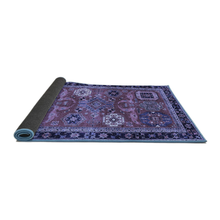 Sideview of Abstract Blue Modern Rug, abs4086blu