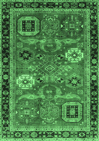 Abstract Emerald Green Modern Rug, abs4086emgrn