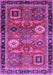 Machine Washable Abstract Purple Modern Area Rugs, wshabs4086pur