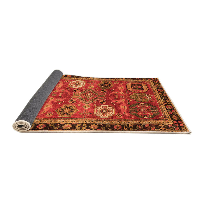 Sideview of Abstract Orange Modern Rug, abs4086org