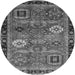 Round Abstract Gray Modern Rug, abs4086gry