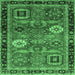 Square Machine Washable Abstract Emerald Green Modern Area Rugs, wshabs4086emgrn