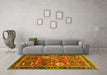 Machine Washable Abstract Yellow Modern Rug in a Living Room, wshabs4086yw