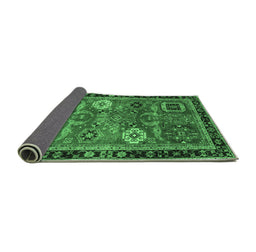 Sideview of Abstract Emerald Green Modern Rug, abs4086emgrn