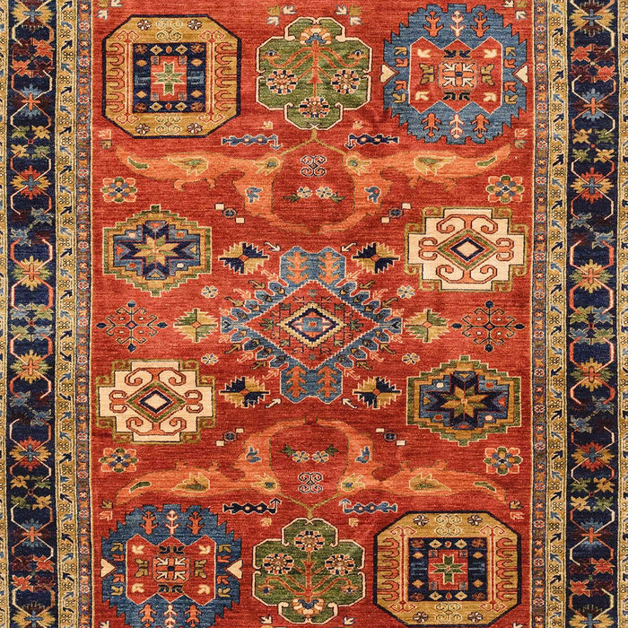 Machine Washable Abstract Tomato Red Rug, wshabs4086