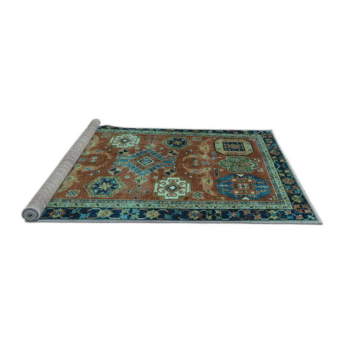 Sideview of Machine Washable Abstract Light Blue Modern Rug, wshabs4086lblu
