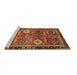 Sideview of Machine Washable Abstract Brown Modern Rug, wshabs4086brn