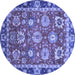 Round Oriental Blue Traditional Rug, abs4087blu