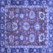 Square Oriental Blue Traditional Rug, abs4087blu