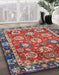 Machine Washable Abstract Fire Brick Red Rug in a Family Room, wshabs4087