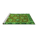 Sideview of Machine Washable Oriental Green Traditional Area Rugs, wshabs4087grn