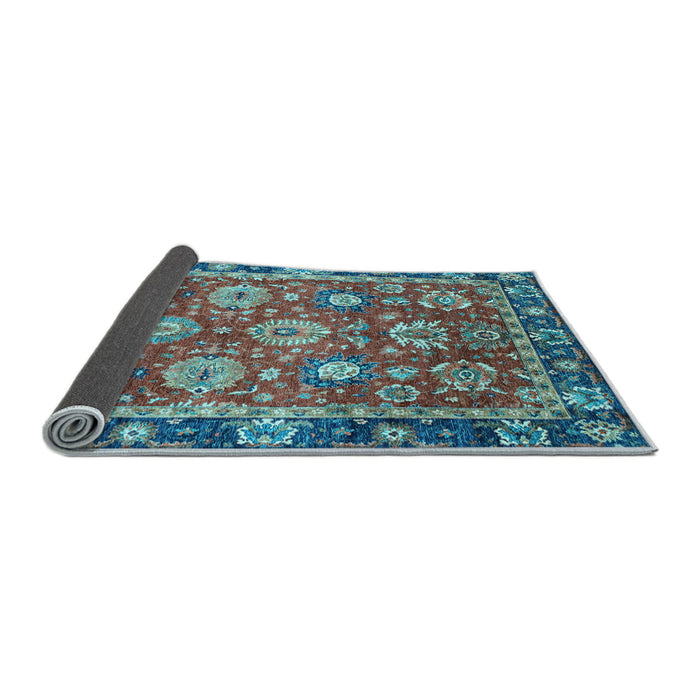 Sideview of Oriental Light Blue Traditional Rug, abs4087lblu