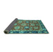 Sideview of Oriental Turquoise Traditional Rug, abs4087turq