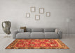 Machine Washable Oriental Orange Traditional Area Rugs in a Living Room, wshabs4087org