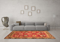 Machine Washable Oriental Orange Traditional Rug, wshabs4087org