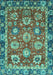 Machine Washable Oriental Turquoise Traditional Area Rugs, wshabs4087turq