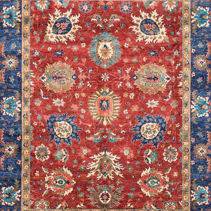 Abstract Fire Brick Red Oriental Rug, abs4087