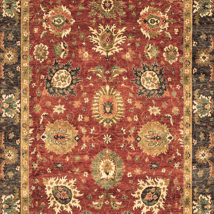 Machine Washable Oriental Brown Traditional Rug, wshabs4087brn