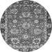 Round Oriental Gray Traditional Rug, abs4087gry