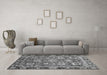 Machine Washable Oriental Gray Traditional Rug in a Living Room,, wshabs4087gry