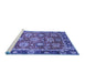 Sideview of Machine Washable Oriental Blue Traditional Rug, wshabs4087blu