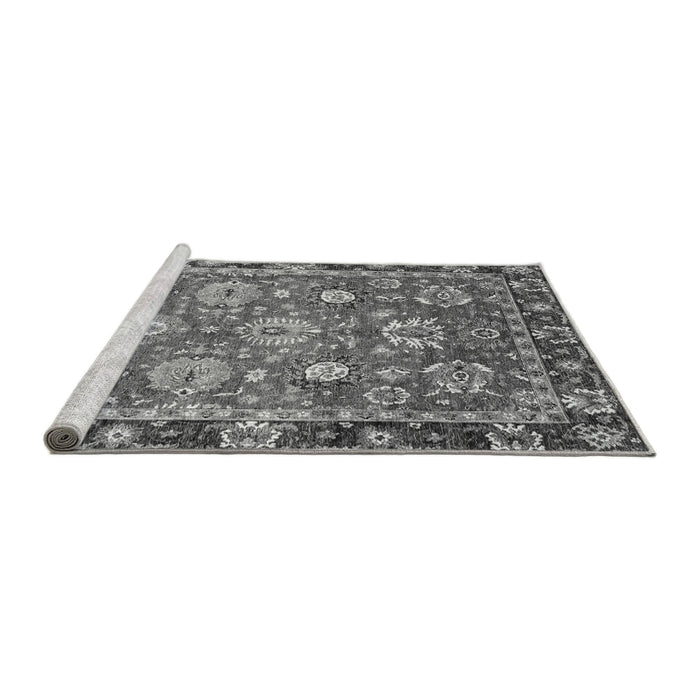 Sideview of Machine Washable Oriental Gray Traditional Rug, wshabs4087gry
