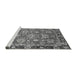 Sideview of Machine Washable Oriental Gray Traditional Rug, wshabs4087gry