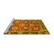 Sideview of Machine Washable Oriental Yellow Traditional Rug, wshabs4087yw