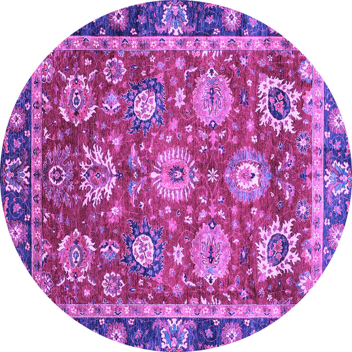 Round Oriental Purple Traditional Rug, abs4087pur