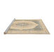 Sideview of Machine Washable Abstract Khaki Gold Rug, wshabs4088