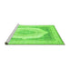 Sideview of Machine Washable Abstract Green Modern Area Rugs, wshabs4088grn