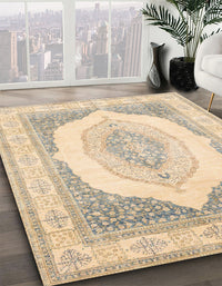 Abstract Khaki Gold Modern Rug, abs4088