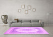 Machine Washable Abstract Purple Modern Area Rugs in a Living Room, wshabs4088pur