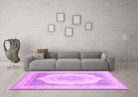 Machine Washable Abstract Purple Modern Rug, wshabs4088pur