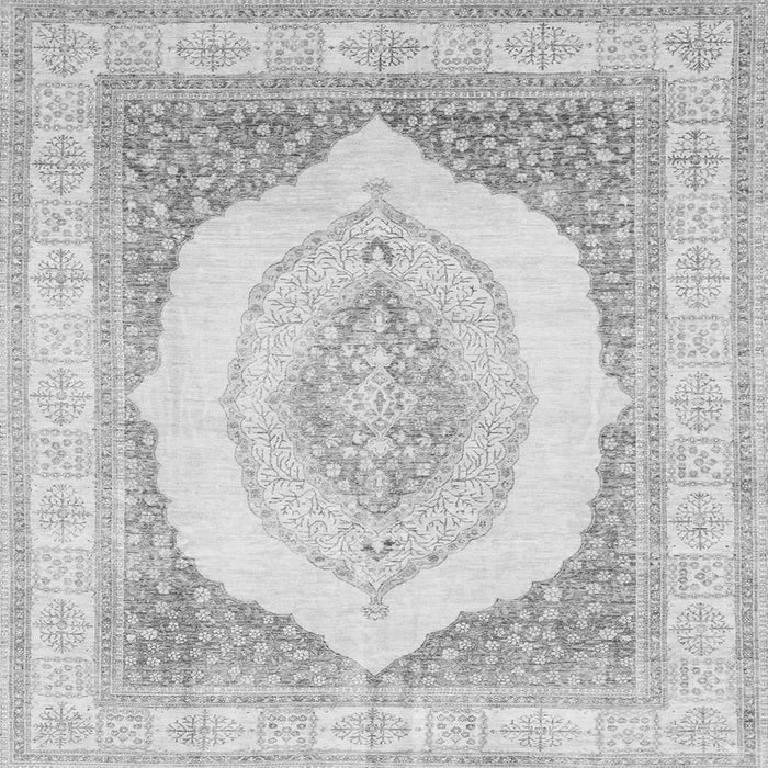 Square Abstract Gray Modern Rug, abs4088gry